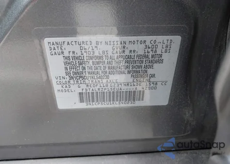 2019 Nissan Kicks S from USA, damaged, VIN 3N1CP5CU1KL540230